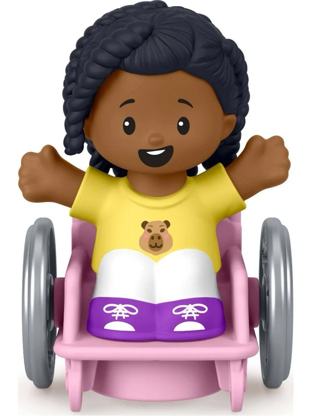 New Fisher-Price Little People Girl in Pink Wheelchair Figure Capybara Shirt